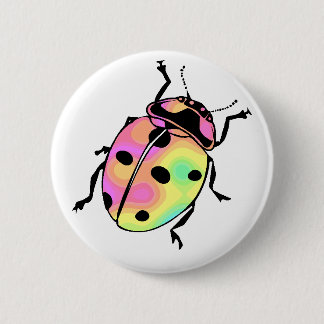 Aanval van de Psychedelic Ladybug Round Ronde Button 5,7 Cm