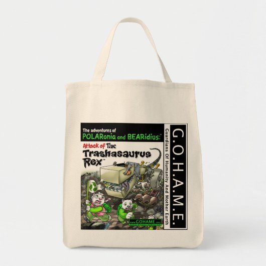 Aanval van de Trashasaurus Rex Tote Bag (Voorkant)