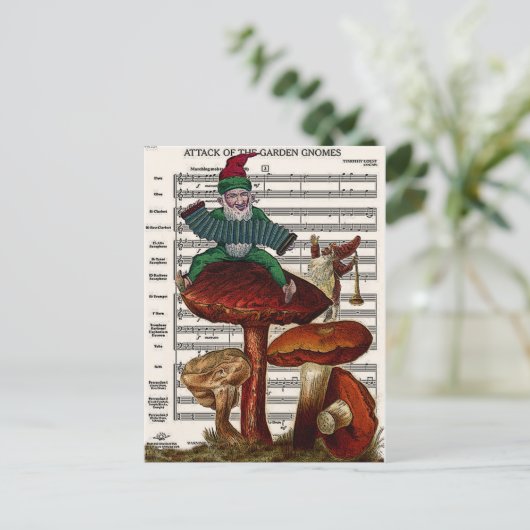 "Aanval van de tuingnomen" Briefkaart (Staand voorkant)