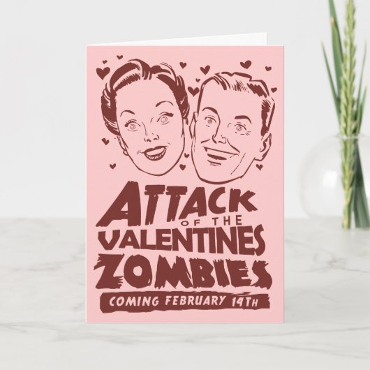 Aanval van de Valentijnse Zombieën Feestdagen Kaart (Voorkant)