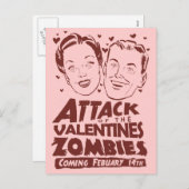Aanval van de Valentijnse  Zombies Feestdagenkaart (Voorkant / Achterkant)