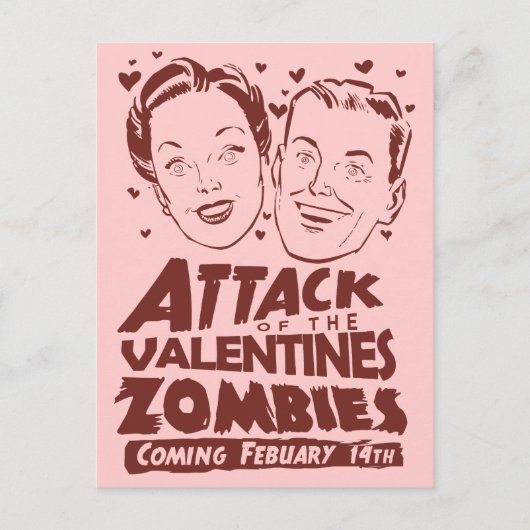 Aanval van de Valentijnse  Zombies Feestdagenkaart (Voorkant)