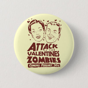 Aanval van de Valentijnse Zombies Ronde Button 5,7 Cm