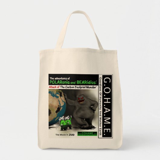 Aanval van het koolstofvoetafdruk-monster tote bag (Voorkant)