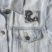 Aanval Vierkante Button 5,1 Cm (In situ)