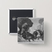 Aanval Vierkante Button 5,1 Cm (Voorkant /achterkant)