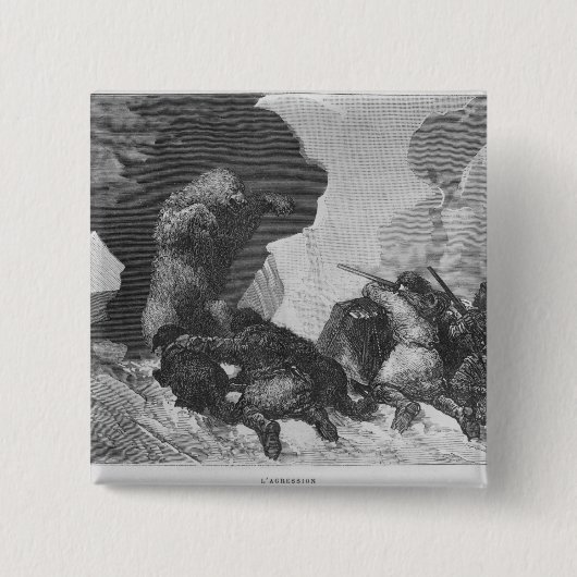 Aanval Vierkante Button 5,1 Cm (Voorkant)