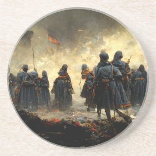 Aanvallen op de plaats zandsteen onderzetter