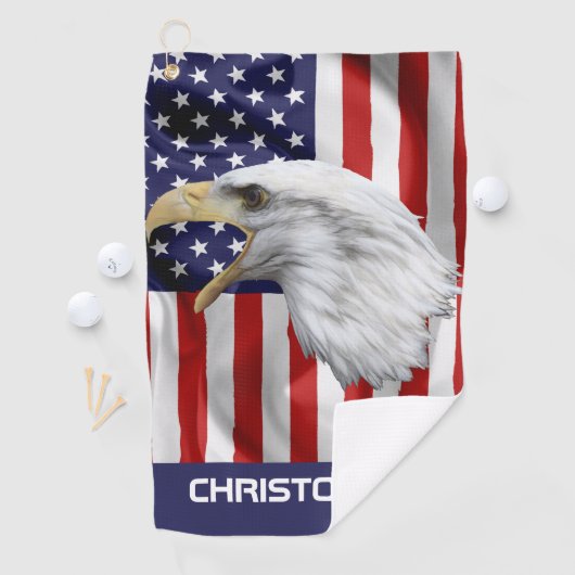 Aanvallen op Eagle, de Amerikaanse vlag, patriotti Golfhanddoek (Insitu)