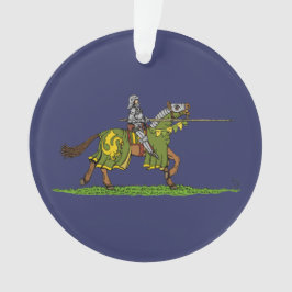Aanvallende middeleeuwse ridder ornament