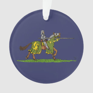 Aanvallende middeleeuwse ridder ornament