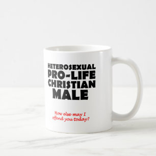 Aanvallende pro-life mannelijke christelijke mok h
