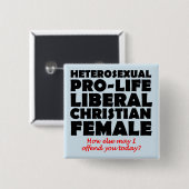 Aanvallende Prolife Vrouwelijke Christelijke Knoop Vierkante Button 5,1 Cm (Voorkant /achterkant)