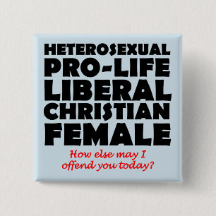 Aanvallende Prolife Vrouwelijke Christelijke Knoop Vierkante Button 5,1 Cm