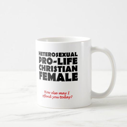 Aanvallende Prolife Vrouwelijke Christelijke Mok H (Rechts)