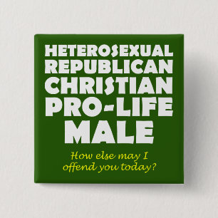 Aanvallende Republikeinse Mannelijke Christelijke  Vierkante Button 5,1 Cm