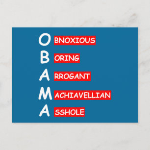Aanvalselijk, beledigend tegen Obama Briefkaart