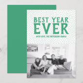Aanvang beste jaar-ooit-fotokaart | Groen Feestdagenkaart (Voorkant / Achterkant)