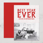 Aanvang beste jaar-ooit-fotokaart | Rood Feestdagenkaart (Voorkant / Achterkant)