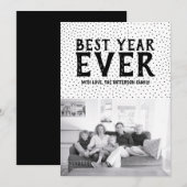 Aanvang beste jaar-ooit-fotokaart | Zwart Feestdagenkaart (Voorkant / Achterkant)