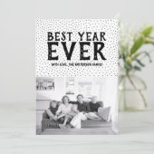 Aanvang beste jaar-ooit-fotokaart | Zwart Feestdagenkaart (Staand voorkant)