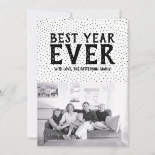 Aanvang beste jaar-ooit-fotokaart   Zwart Feestdagenkaart