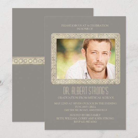 Aanvang Cirkels Foto Afstuderen Uitnodiging (Voorkant / Achterkant)