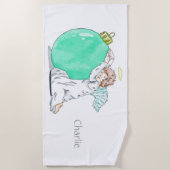 Aanvankelijk strand met kerstengel strandlaken (Voorkant)