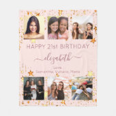 Aanvankelijke foto collage roos gouden vrienden fleece deken (Voorkant)