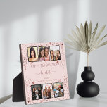 Aanvankelijke foto collage roos gouden vrienden fotoplaat<br><div class="desc">Een geschenk van vrienden voor de 21ste (of om het even welke leeftijd) verjaardag van een vrouw, die haar leven viert met een collage van 6 van uw hoogstaande foto's van haar, haar vrienden, familie, interesse of huisdieren. Geef haar naam, 21 jaar en uw namen een persoonlijk tintje en voeg...</div>