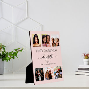 Aanvankelijke foto collage roos gouden vrienden fotoplaat