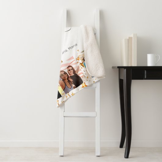 Aanvankelijke foto collage witte goudvrienden sherpa deken (In situ)