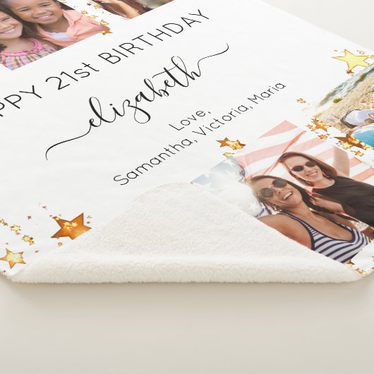 Aanvankelijke foto collage witte goudvrienden sherpa deken (3/4)