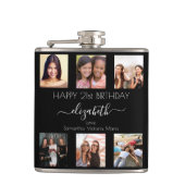 Aanvankelijke foto collage zwarte witte vrienden heupfles (Voorkant)