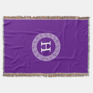 Aanvankelijke Monogram van het Lijst paarse Wht Deken