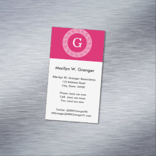 Aanvankelijke Monogram van het Lijst Rnd van Wht Visitekaartje Magneet