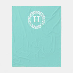 Aanvankelijke Monogram van het Lijst van Robin Egg Fleece Deken