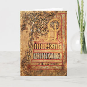 Aanvankelijke pagina van de Lichfield Evangelies, Notitiekaartje
