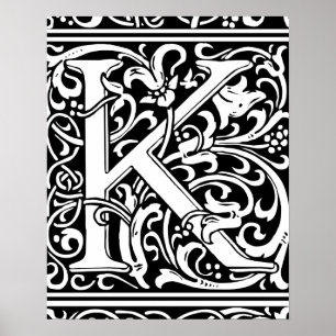 Aanvankelijke Vintage van het Monogram van de Poster