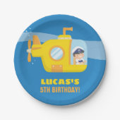 Aanvoer onderzeese jongen onderwater op zaterdag papieren bordje (Voorkant)