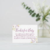 Aanvraag Baby shower Fuchsia & Gold Foliage Book Informatiekaartje (Staand voorkant)