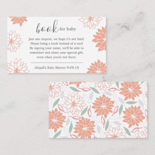 Aanvraag Baby shower voor het aanmaken van een pla Informatiekaartje (Voorkant / Achterkant)