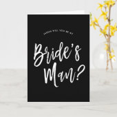 Aanvraag bruidegom | Wit script aanpasbaar Kaart (Gele Bloem)