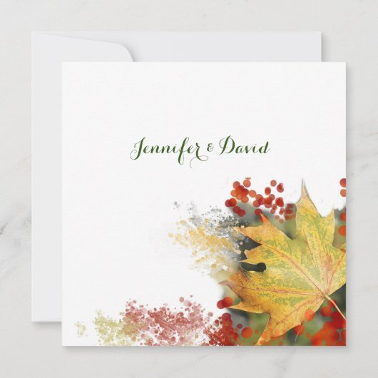 Aanvraag voor aangepaste bruiloft door Herfst met  Kaart (Achterkant)