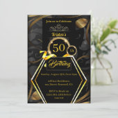 Aanvraag voor Aangepaste Gold Birthday Kaart (Staand voorkant)