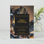 Aanvraag voor Aangepaste Gold Birthday Kaart (Staand voorkant)