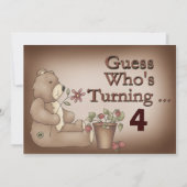 Aanvraag voor Aangepaste teddy Bear Birthday Party Kaart (Achterkant)