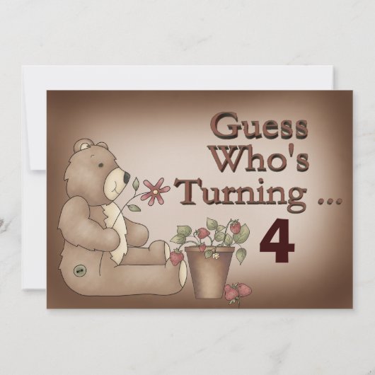 Aanvraag voor Aangepaste teddy Bear Birthday Party Kaart (Achterkant)