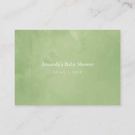 Aanvraag voor Baby shower in het voorjaar Informatiekaartje (Achterkant)