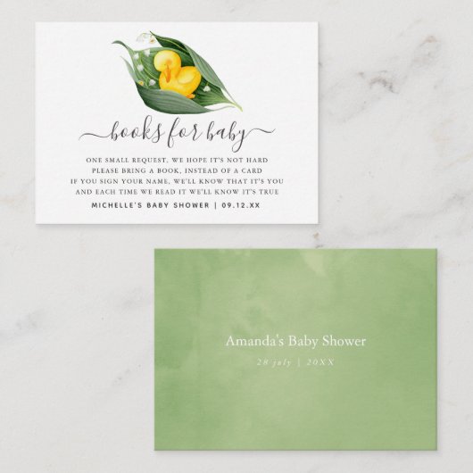 Aanvraag voor Baby shower in het voorjaar Informatiekaartje (Voorkant / Achterkant)